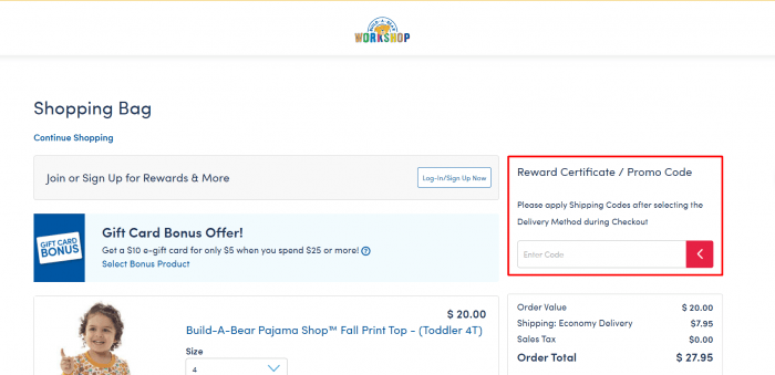 How to use Build-A-Bear Workshop promo code