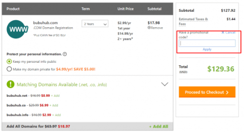 How to use GoDaddy promo code