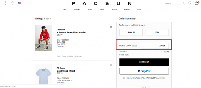 How to use Pacsun promo code