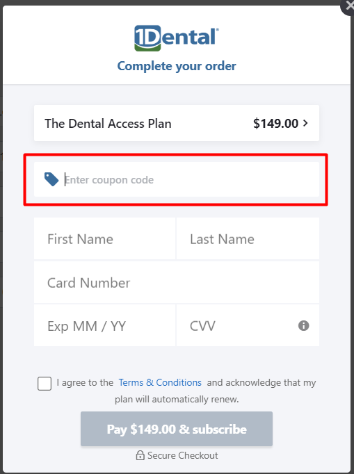 How to use 1Dental promo code