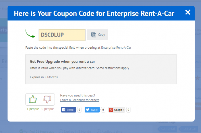 enterprise van discount code