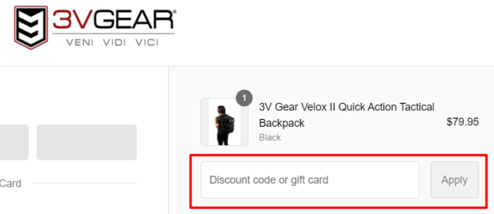 How to use 3V Gear promo code