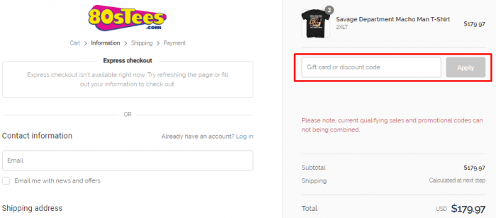 How to use 80sTees.com promo code