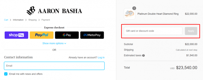 How to use Aaron Basha promo code