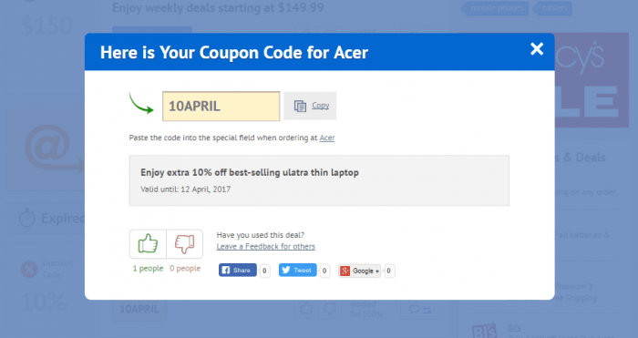 How to use a promo code at Acer