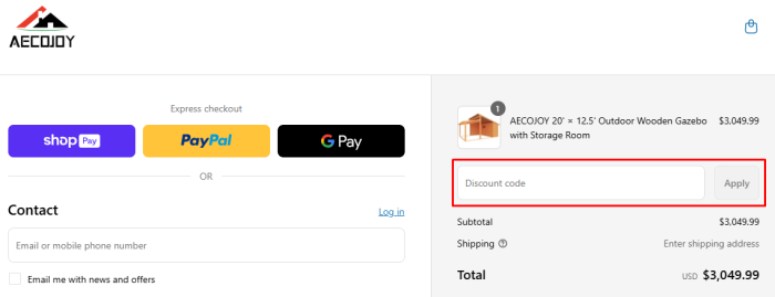 How to use AECOJOY promo code