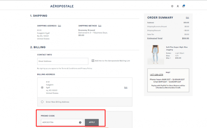 How to use Aeropostale promo code