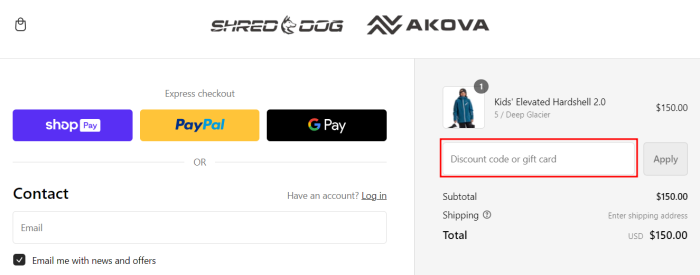 How to use AKOVA promo code