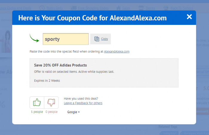 How to use promotion code at AlexandAlexa.com