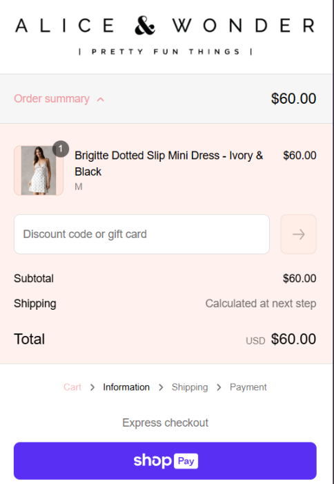 How to use Alice and Wonder promo code
