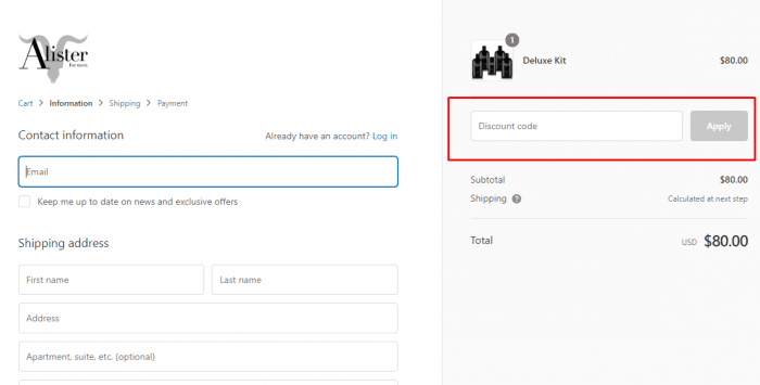 alister discount code