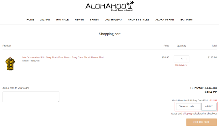 How to use Alohahoo promo code