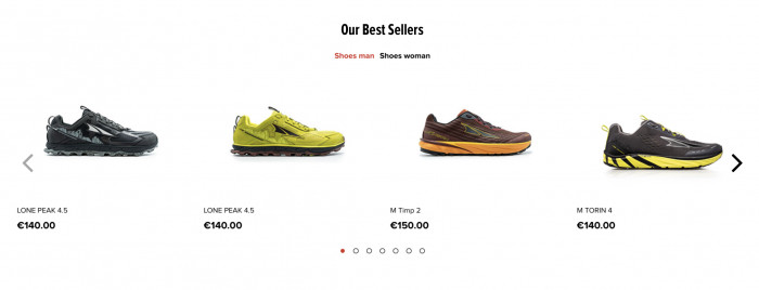 Altra running range of products 
