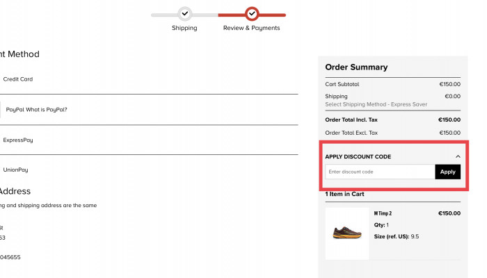 How to use discount code at Altra