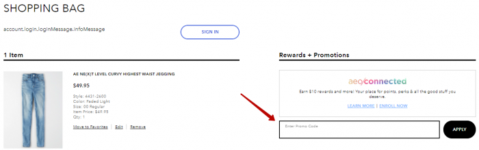 How to use American Eagle promo code