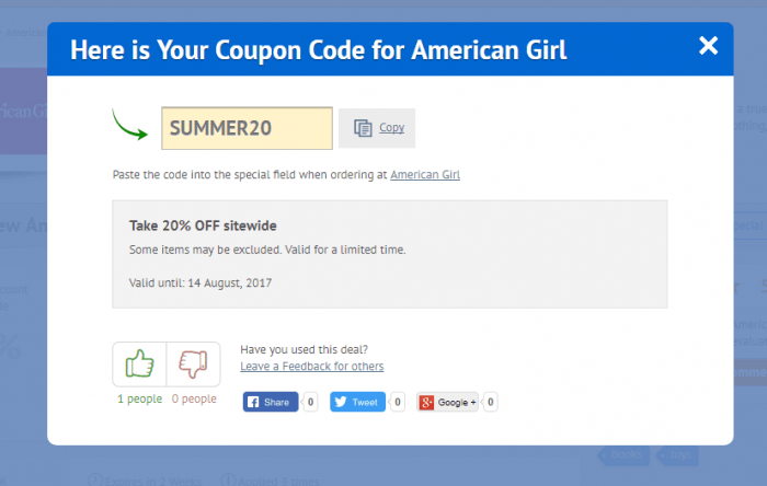 How to use a promo code at American Girl