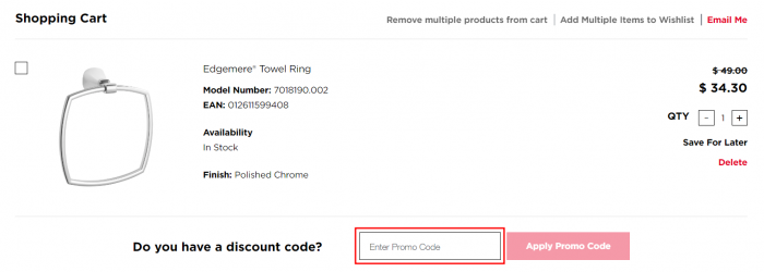 How to use American Standard promo code