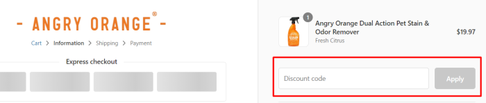 How to use Angry Orange promo code