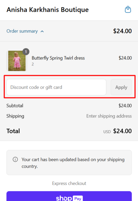 How to use Anisha Karkhanis promo code