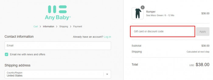 How to use Any Baby promo code
