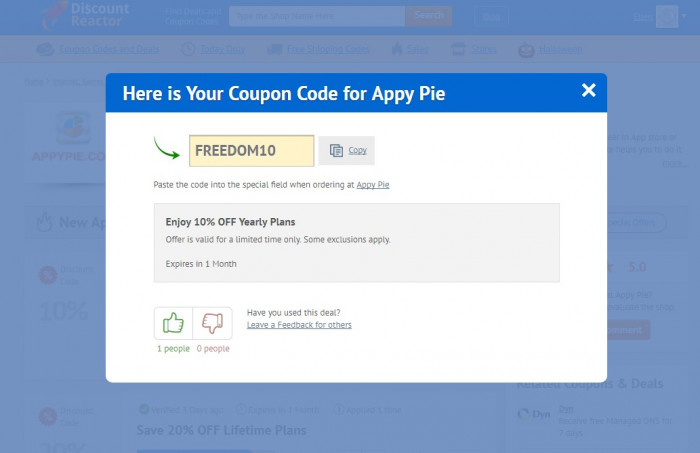 How to use a promo code at Appy Pie