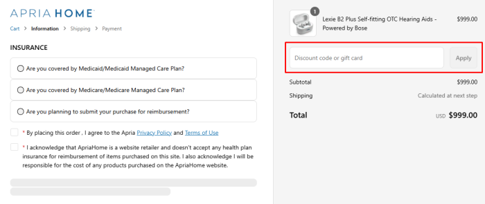 How to use ApriaHome promo code