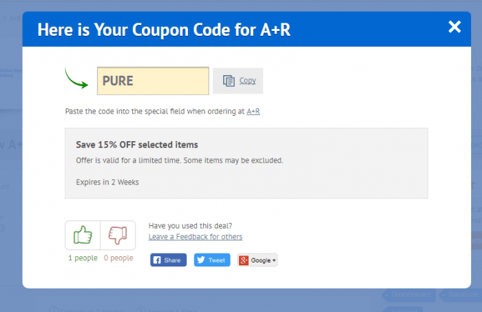 How to use discount code at A+R