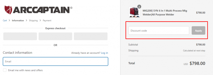 How to use ARCCAPTAIN promo code