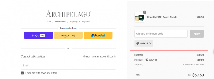 How to use Archipelago promo code