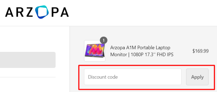 How to use Arzopa promo code