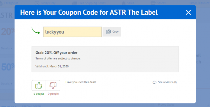 Astr promo code