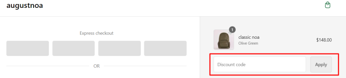 How to use Augustnoa promo code