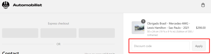 How to use Automobilist promo code