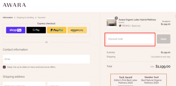 How to use Awara Sleep promo code