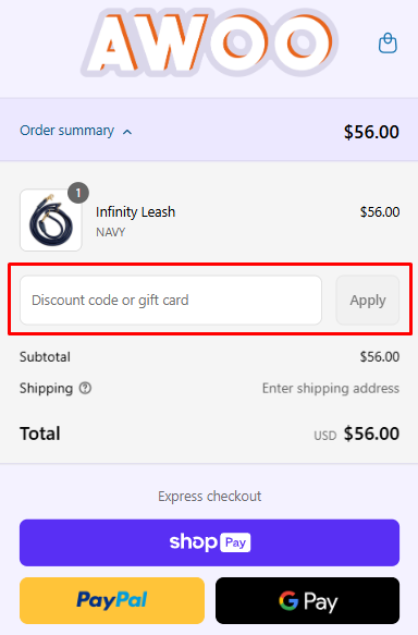How to use Awoo Pets promo code
