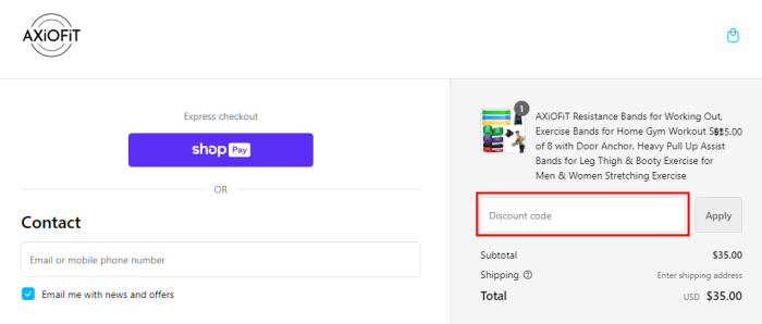 How to use AXiOFiT promo code