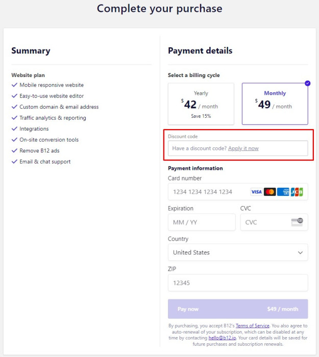 How to use B12.io promo code