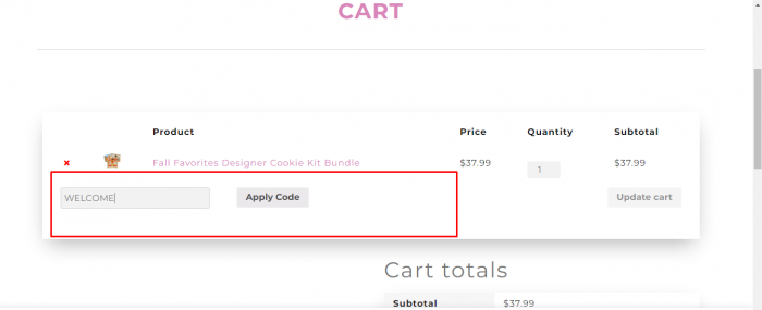 How to use BAKERY BLING promo code