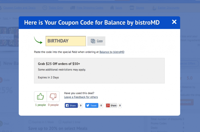How to use a coupon code at Balance by bistroMD