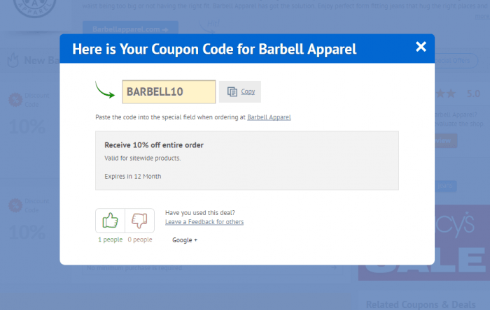 barbell coupon