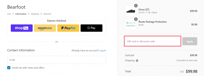 How to use Bearfoot promo code