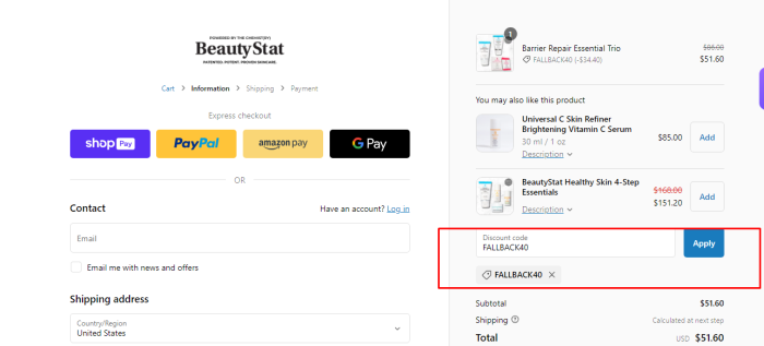 How to use Beauty Stat promo code