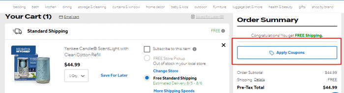 How to use Bed Bath & Beyond promo code