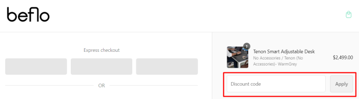 How to use Beflo promo code