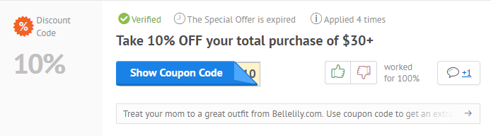 bellelily coupon code