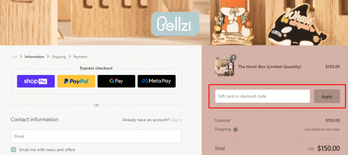 How to use Bellzi promo code