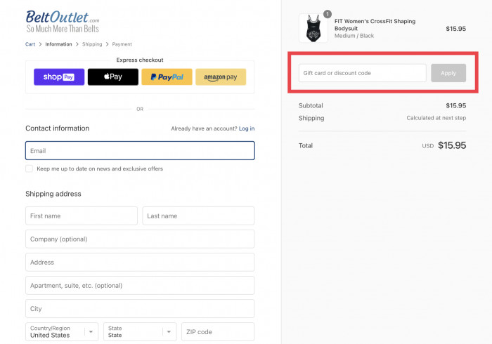 belt outlet coupon code