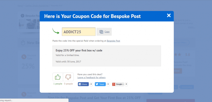 How to use a promo code at Bespoke Post