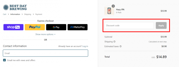 How to use Best Day Brewing promo code