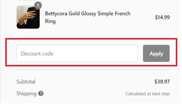 How to use Bettycora promo code